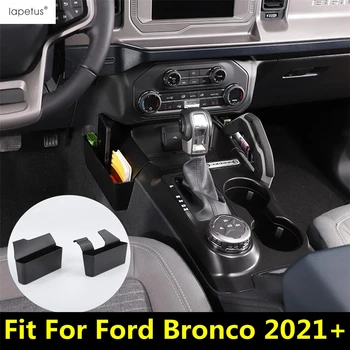 Коробка для хранения коробки передач с центральным управлением, контейнер, Боковой зазор сиденья, Телефонная пластина для Ford Bronco 2021 2022, Аксессуары для интерьера автомобиля