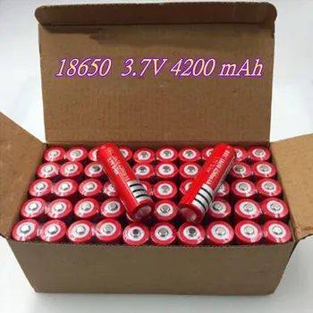 100% новая оригинальная аккумуляторная батарея 18650 18650 4200 мАч 3,7 В для светодиодного фонаря