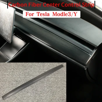 Для Tesla 2020 2021 2022 Модель 3 Модель Y Центральное Управление Сухая Наклейка на центральную панель приборной панели из углеродного волокна