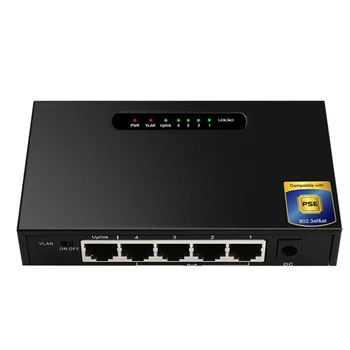 Высококачественный 5-портовый коммутатор Ethernet 10/100/1000 Мбит/с Быстрая сетевая сеть LAN RJ45 Wlan Концентратор Настольный ПК Switcher Box Неуправляемый