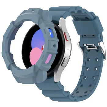 Чехол + Ремешок для Samsung Galaxy Watch 5 40 мм 44 мм Силиконовый Браслет Защитная Крышка для Samsung Watch 4 40 мм 44 мм Классический Ремешок