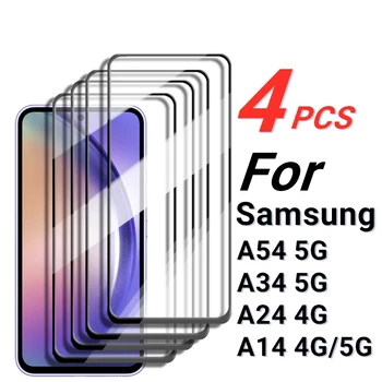 Для Samsung Galaxy A54 5G Стекло Samsung Galaxy A14 A24 A34 A54 5G Защитная пленка для экрана с Полным Клеем HD Из закаленного Стекла Защитная Пленка