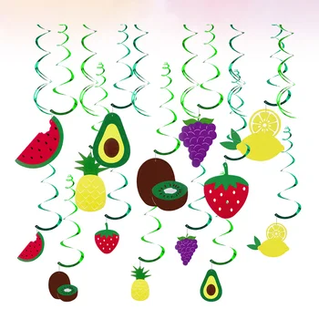 20шт Тематическая вечеринка Спиральное украшение, фруктовые тканевые открытки на день рождения (разные цвета)