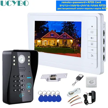 видеодомофон для домашнего видеодомофона система RFID разблокировки паролем 1000TVL дверной звонок камера контроля доступа к двери для квартиры
