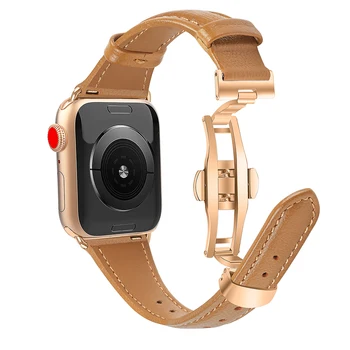 Совместим с ремешком Apple Watch 49 мм Серии Ultra 87SE654321 из мягкой кожи Премиум-класса с пряжкой-бабочкой из нержавеющей Стали для Iwatch