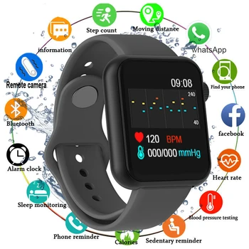 Портативные смарт-часы Для мужчин с пульсометром, фитнес-трекером, умными часами для измерения артериального давления, водонепроницаемыми часами для Android IOS