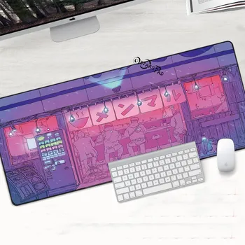 Аниме Игровой Коврик Для Мыши Kawaii Landscape Компьютерный Большой Игровой Коврик Для Мыши L Pink PC Gamer Настольный Коврик Эстетической Компании Ковер для Девочки