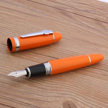оранжевая ручка jinhao Серебряные аксессуары винтовой дизайн M перо ручка