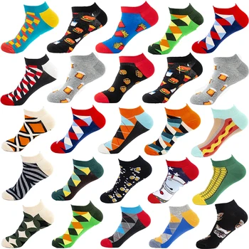 Весенне-летние новые мужские носки трендовая серия puzzle, мужские носки-лодочки, мужские носки, повседневные носки, оптовые носки до щиколотки