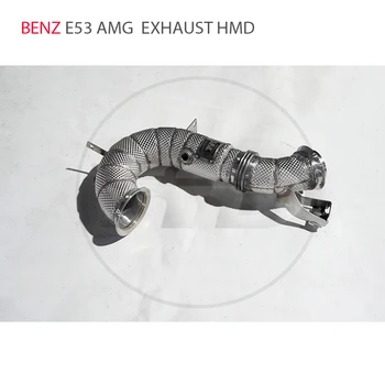Выпускной Коллектор HMD High Flow Downpipe для Mercedes E53 AMG Euro 6 Автомобильные Аксессуары С Коллектором Каталитического нейтрализатора Catless Pipe