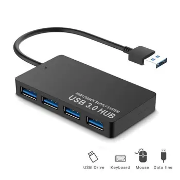 USB 3,0 Концентратор 4 Порта Мульти-концентратор Разветвитель Адаптер 5 Гбит/с Суперскоростной С Внешним адаптером питания Для Портативных ПК Mac OS Mini USB HUB