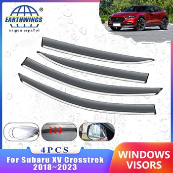 Ветровые Дефлекторы для Subaru XV Crosstrek GT 2018 ~ 2023 2020 Аксессуары Для Автомобильных Окон Защита От Дождя Для Бровей Авто Солнцезащитный Козырек Отделка Тента