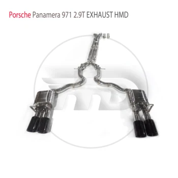Выхлопная система HMD Материал из нержавеющей стали Водосточная труба с высоким расходом для Porsche Panamera 971 2.9T Автоматическая Модификация Клапана Глушителя