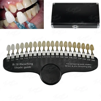 Стоматологический 20 цветов Отбеливатель зубов Классическая направляющая для затенения IPS Натуральная направляющая для штамповки Фарфоровый материал