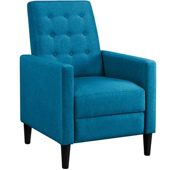 Кресло с регулируемой спинкой и подставкой для ног, синее