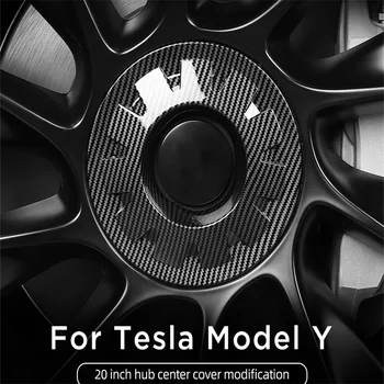 Для модели Tesla Y 20-дюймовая центральная крышка ступицы колеса ABS Декоративная крышка колеса автоаксессуары Tesla Экстерьер из углеродного волокна Красный Черный