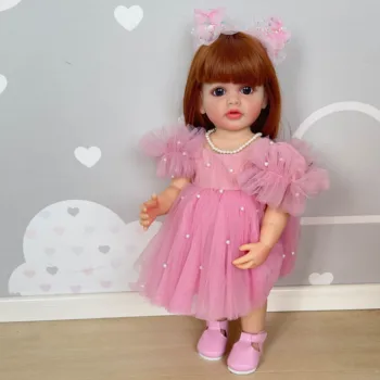 NPK 22 дюймов, реалистичный силикон для всего тела, винил, Возрожденная девочка-малыш, Стоящая кукла, Бетти, 3D, кожа, Видимые вены, подарки для детей