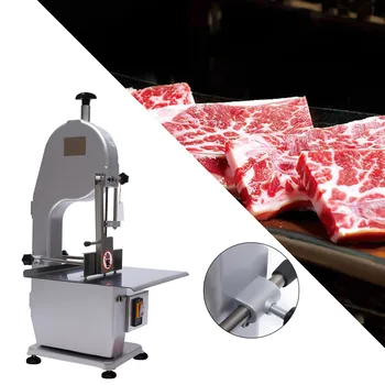 Коммерческая машина для резки мяса и костей мощностью 1500 Вт, ленточная фреза для резки замороженного мяса/ костей с 2 пильными дисками