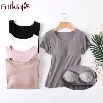 Fdfklak, Новая Модальная Домашняя одежда, Топы для сна, Летние вещи с коротким рукавом, Женская Одежда для Сна, Женское Белье, Женская одежда для сна