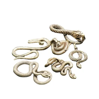 2 шт., различные стили, Латунное кольцо для ключей в виде Змеи, Боа, брелок для ключей, Аксессуары для улицы, EDC, Медная Змея, Автомобильная подвеска