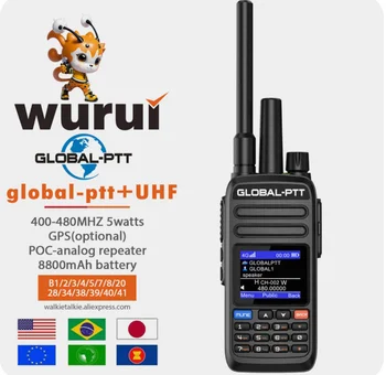 global-ptt G4 POC + UHF ВСЕ диапазоны 4G walkie talkie радио дальнего радиуса действия ham Портативная любительская связь ptt двухстороннее радио полиция