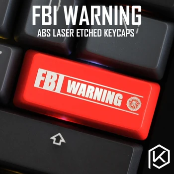 Новинка, просвечивающие колпачки для ключей с АБС-травлением, просвечивающее предупреждение ФБР, черный, красный для пользовательской механической клавиатуры, введите 2.25u