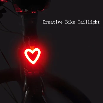 Велосипедные задние фонари, велосипедный задний фонарь, COB светодиодный велосипедный фонарь, кость/Сердце/Круглая Форма, USB Перезаряжаемые креативные задние фонари