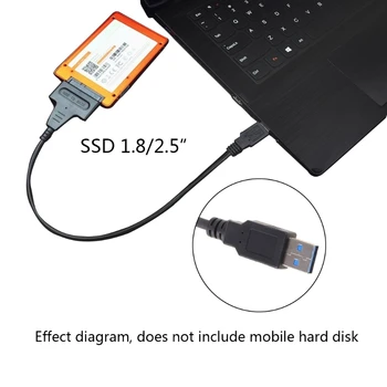 USB 3.0 к SATA3 22Pin Кабель питания для передачи данных Адаптер Конвертер для жесткого диска 2,5 Дюйма Драйвер жесткого диска