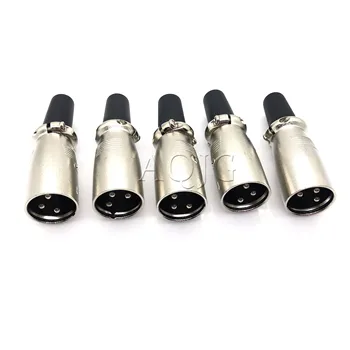 5 штекеров 5 Штекерных 3Pin XLR разъемов для микрофона, Микрофонные аудиоразъемы, штекеры для кабеля 