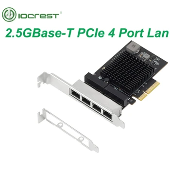 2,5 Г/1 Г 4 Порта PCIe RJ45 Lan 10/100/1000/2500 Мбит/с Чип Realtek Четырехъядерная Серверная Сетевая карта 2,5 Гигабитный Ethernet Проводной Игровой сетевой адаптер