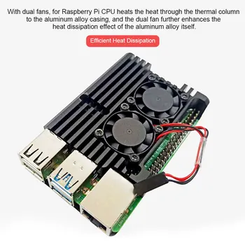 Корпус Для теплового охлаждения Алюминиевый корпус для Raspberry Pi 4 с вентилятором охлаждения Шестигранный ключ
