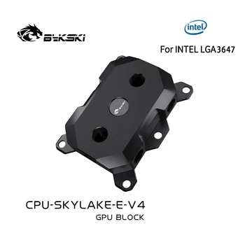 Водяной блок процессора Bykski для INTEL LGA3647, версия с черным Помпоном и медью, Радиатор водяного охлаждения процессора-SKYLAKE-E-V4