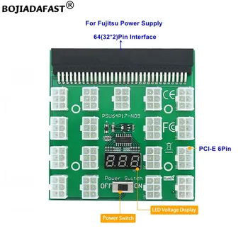 17 Портов PCI-E 6Pin Breakout Board Регулирующий Переключатель Для Серверного блока питания Fujitsu DPS-800GB-5A DPS-800GB-3A