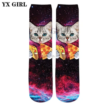 YX GIRL 2018, летняя новая мода, носки Galaxy 3d, DC, Принт 