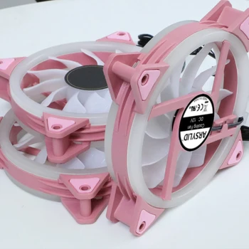 Розовый 12 см RGB Вентилятор 12V 6pin 12025 120 мм, Бесшумное охлаждение для корпусов компьютеров, процессорных кулеров и радиаторов, ультра Тихий