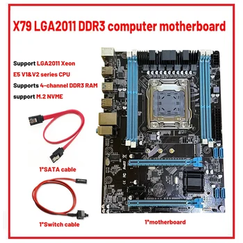 Материнская плата X79-288 для ПК С линией переключения + кабель SATA LGA2011 E5 V1/V2 4XDDR3 Слот для оперативной памяти REG ECC M.2 Материнская плата NVME SATA3.0