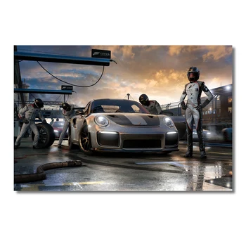 Forza Motorsport 7 Porsche 911 Гоночный спортивный автомобиль, настенные художественные плакаты и принты на холсте для домашнего декора комнаты