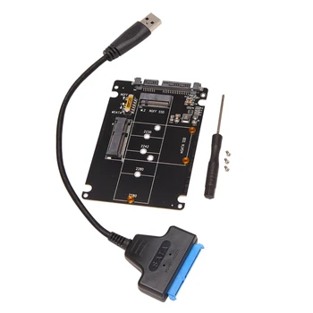 M.2 Адаптер NGFF MSATA к USB 3.0, конвертер, карта чтения с кабелем SATA, портативный флэш-накопитель, поддержка SATA SSD