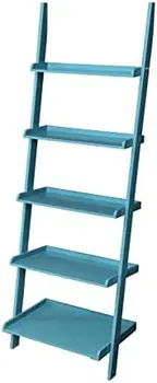 Лестница для книжных полок в стиле кантри, синего цвета