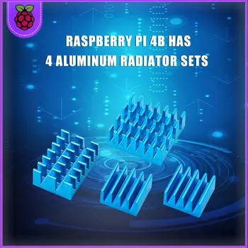 Raspberry PI 4 disipador de calor 4 piezas de cobre + disipador de refrigeración de aluminio radiador ciego radiador de aleta de