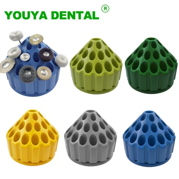 35 Отверстий Держатель зубного Бора Блок Кейс Вращающийся На 360 Градусов Ящик Для хранения Пластиковых сотовых полировальных инструментов Коробка для размещения Стоматологии