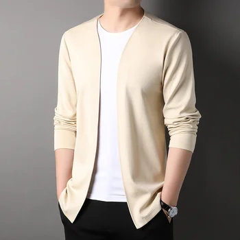 Высококачественное новое брендовое дизайнерское Кимоно, классическая повседневная модная мужская куртка, ветровка, пальто, японский стиль, однотонная мужская одежда
