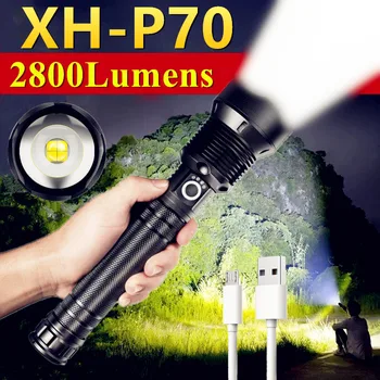 Самый Мощный светодиодный фонарик XLamp XHP70.2 С Возможностью масштабирования по USB 3 режима Фонарик XHP70 XHP50 26650 Аккумуляторная Батарея Фонарик