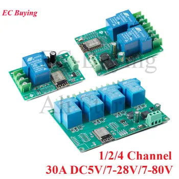 ESP8266 Беспроводной Wi-Fi Релейный модуль 1/2/4 Канала ESP-12F Плата развития 30A AC/DC 5 В/7-28 В/7-80 В Источник Питания для Arduino