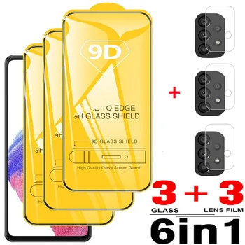 9D Закаленное стекло для Samsung Galaxy A53 A52 A32 A12 A72 A52S A51 A71 A22 A50 A70 A73 A21S S21 S22 Plus S20 FE Защитные пленки