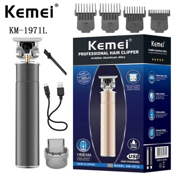 Профессиональный Триммер Для стрижки волос Kemei km-1971L, Мужская Электрическая Машинка для стрижки Волос, Парикмахерская Бритва с Т-образным лезвием