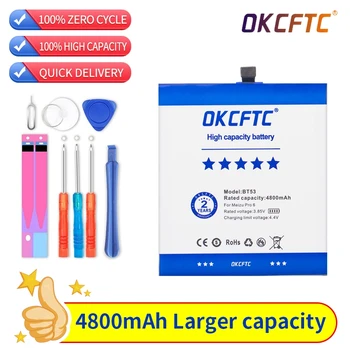 OKCFTC BT53 BT53S 4800 мАч Аккумулятор Высокой Емкости для Meizu PRO 6/Pro 6s/PRO6s Батареи Бесплатные инструменты Подставка Держатель Наклейки