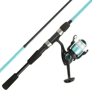 Fiberglass Fishing Rod and Reel Combo, Turquoise Fishing reels spinning катушка для спиннинга Fishing rods Fi