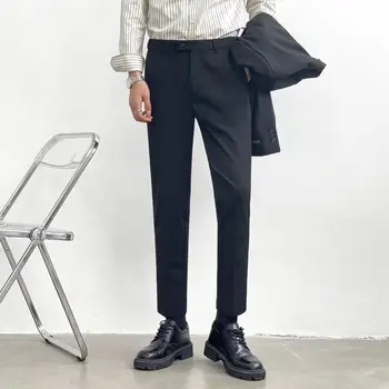 Весенние мужские официальные брюки 2023, Модные повседневные деловые брюки Slim Fit, мужские рабочие брюки для свадебной вечеринки, Классические брюки A01