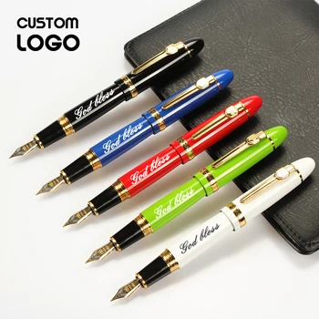 Модные атмосферные многоцветные вращающиеся металлические ручки Персонализированный логотип с резьбой Школьные Канцелярские принадлежности Бизнес-реклама
